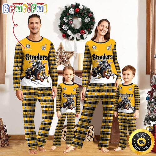 NFL Pittsburgh Steelers Pajamas Bunny Sports For Family Custom Name Pajamas