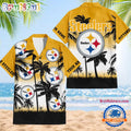 NFL Pittsburgh Steelers Palm Tree Summer Design Aloha Hawaiian Shirt