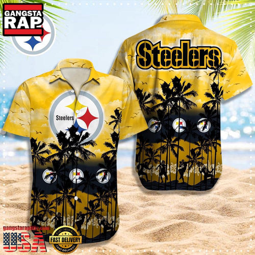 NFL Pittsburgh Steelers Retro Aloha Shirts For Men Women