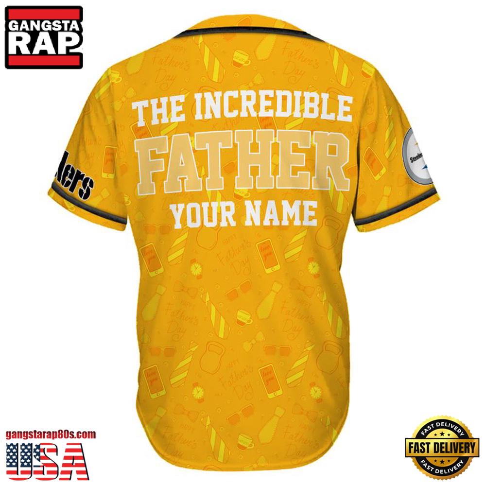 NFL Custom Name Pittsburgh Steelers The Increadible Father New Design Baseball Jersey Shirt