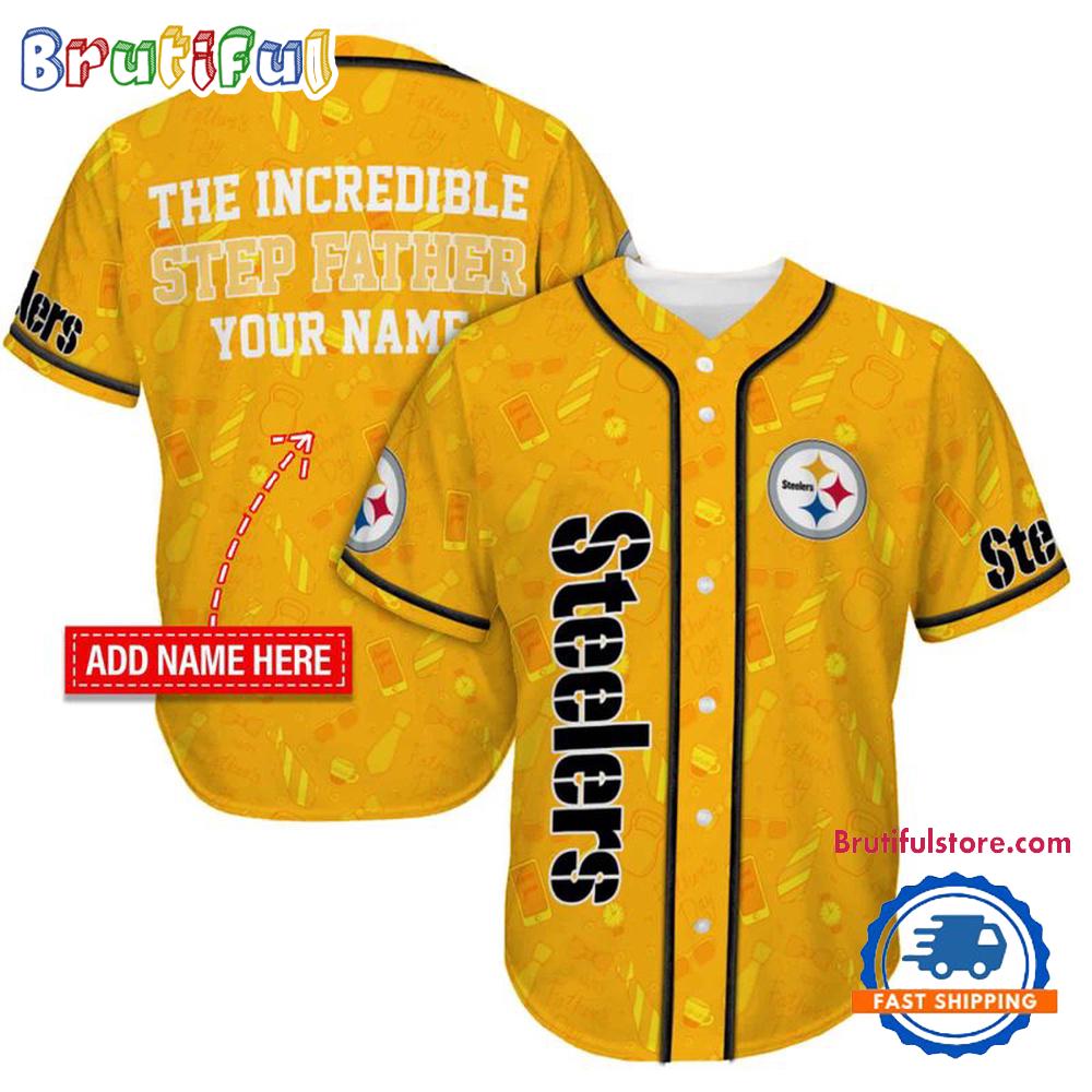 NFL Pittsburgh Steelers The Increadible Step Father’s Day Baseball Jersey
