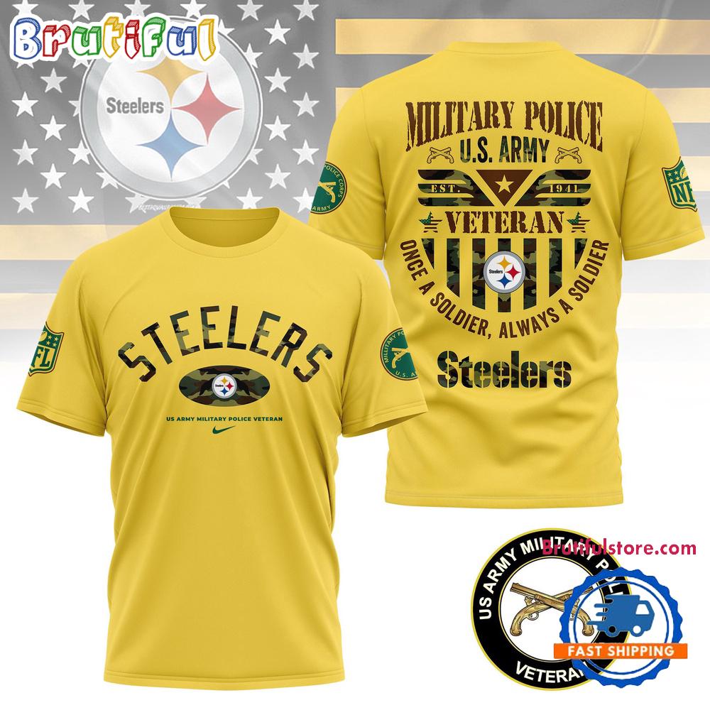 NFL Pittsburgh Steelers US Army Military Police Veteran 3D Shirt
