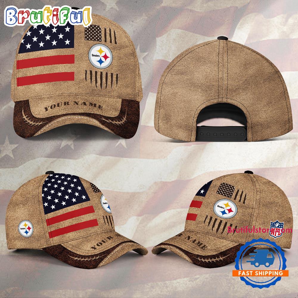 NFL Pittsburgh Steelers x American Flag Custom Baseball Cap