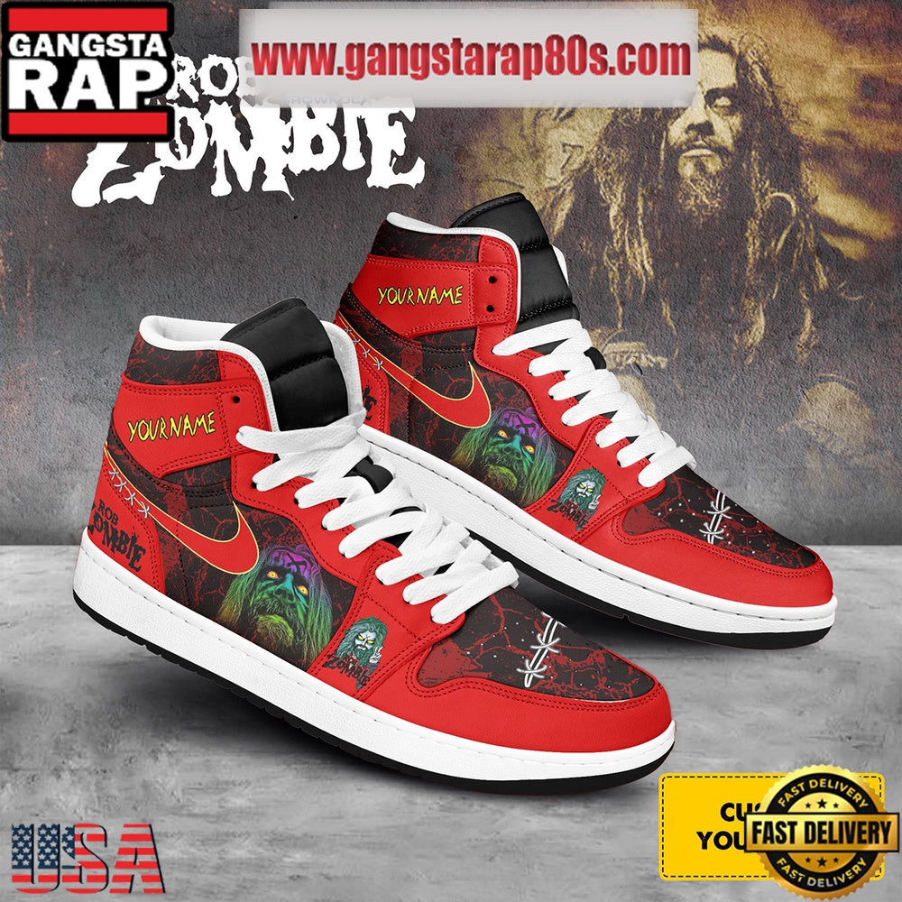 Rob Zombie Dragula Personalized Air Jordan 1 Sneakers Shoes White Version