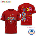 NFL San Francisco 49ers 2025 Autism Awareness 3D Shirt