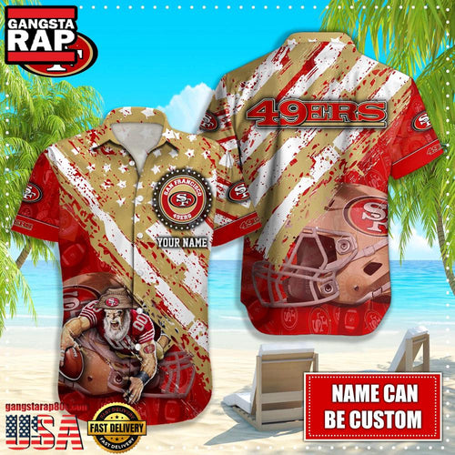 NFL San Francisco 49ers American Flag custom Hawaiian Shirts For Men Women