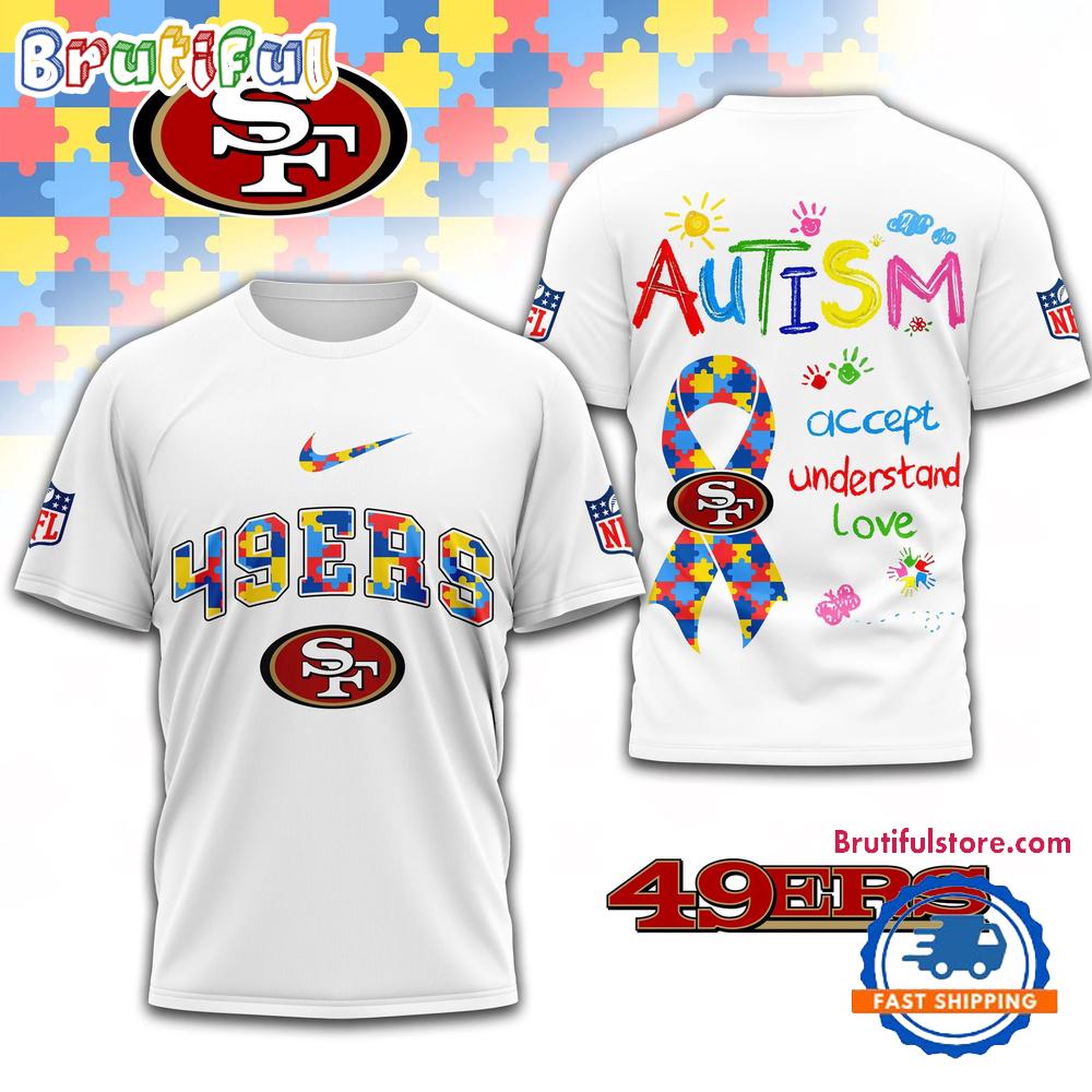 NFL San Francisco 49ers Autism Awareness Accept Understand Love All Over Print Shirt
