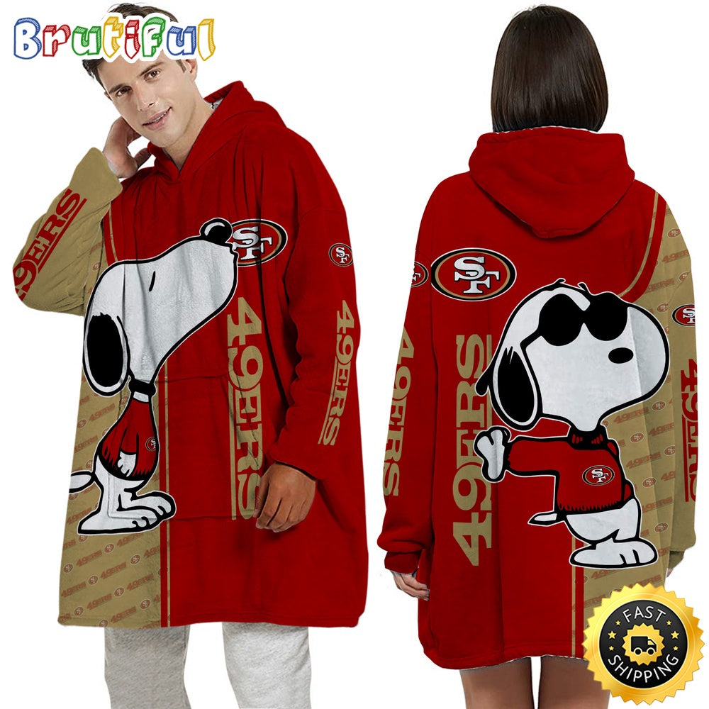 NFL San Francisco 49ers Blanket Hoodie For Fans Unisex Hoodie