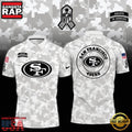 NFL San Francisco 49ers Camo 2025 Salute to Service Polo Shirt