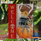 NFL San Francisco 49ers Flower Pumpkin Halloween Football Garden Flag