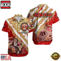 NFL San Francisco 49ers Football American Flag Mascot Custom Name Aloha Hawaiian Shirt