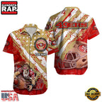 NFL San Francisco 49ers Football American Flag Mascot Custom Name Aloha Hawaiian Shirt