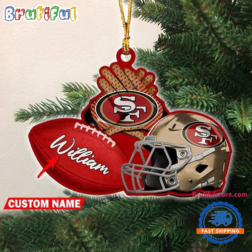 NFL San Francisco 49ers Football Helmets Christmas Ornament, Custom Football Ornament Decoration