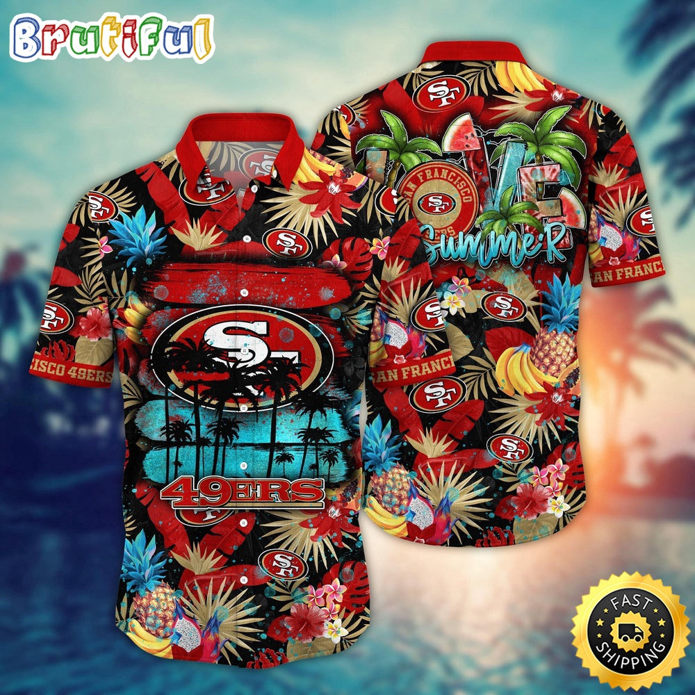 NFL San Francisco 49ers Hawaii Shirt Flower Relaxed Island Wear