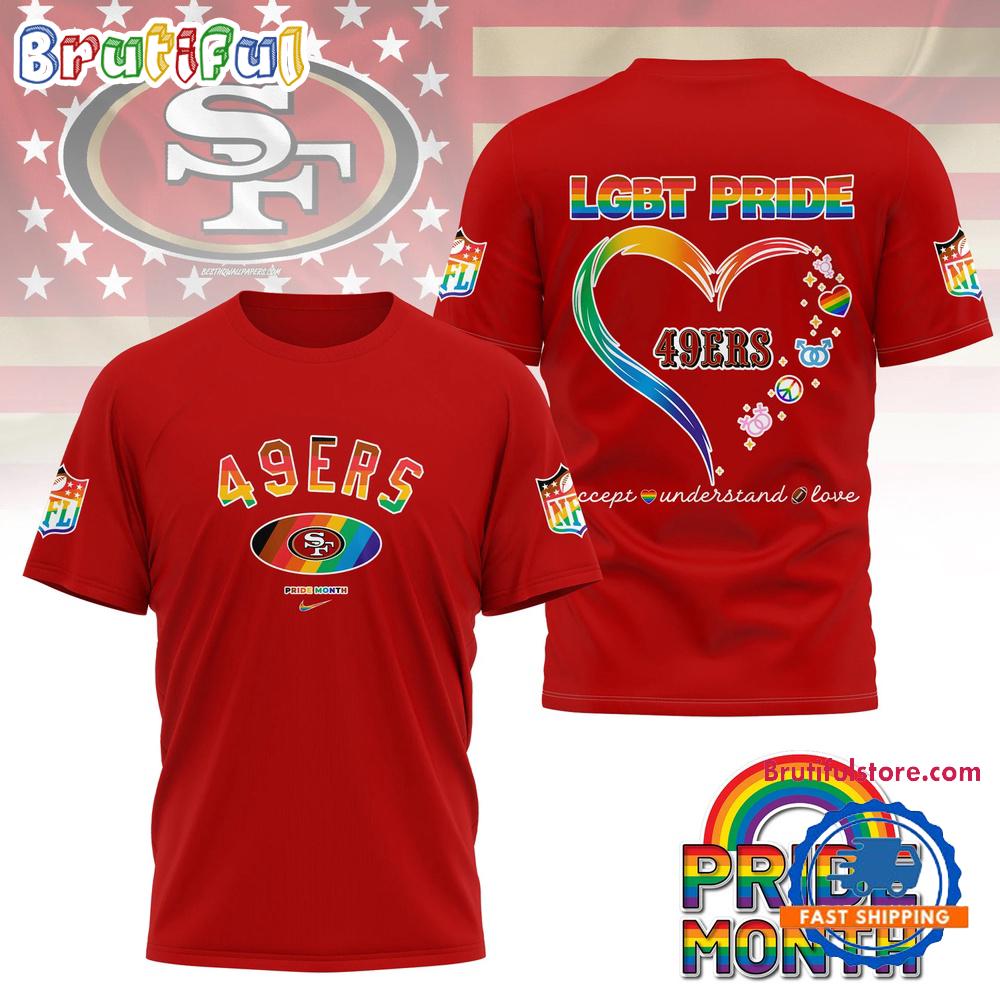 NFL San Francisco 49ers LGBT Happy Pride Month 2025 3D T Shirt