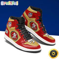 NFL San Francisco 49ers Red Golden Air Jordan 1 High Sneakers