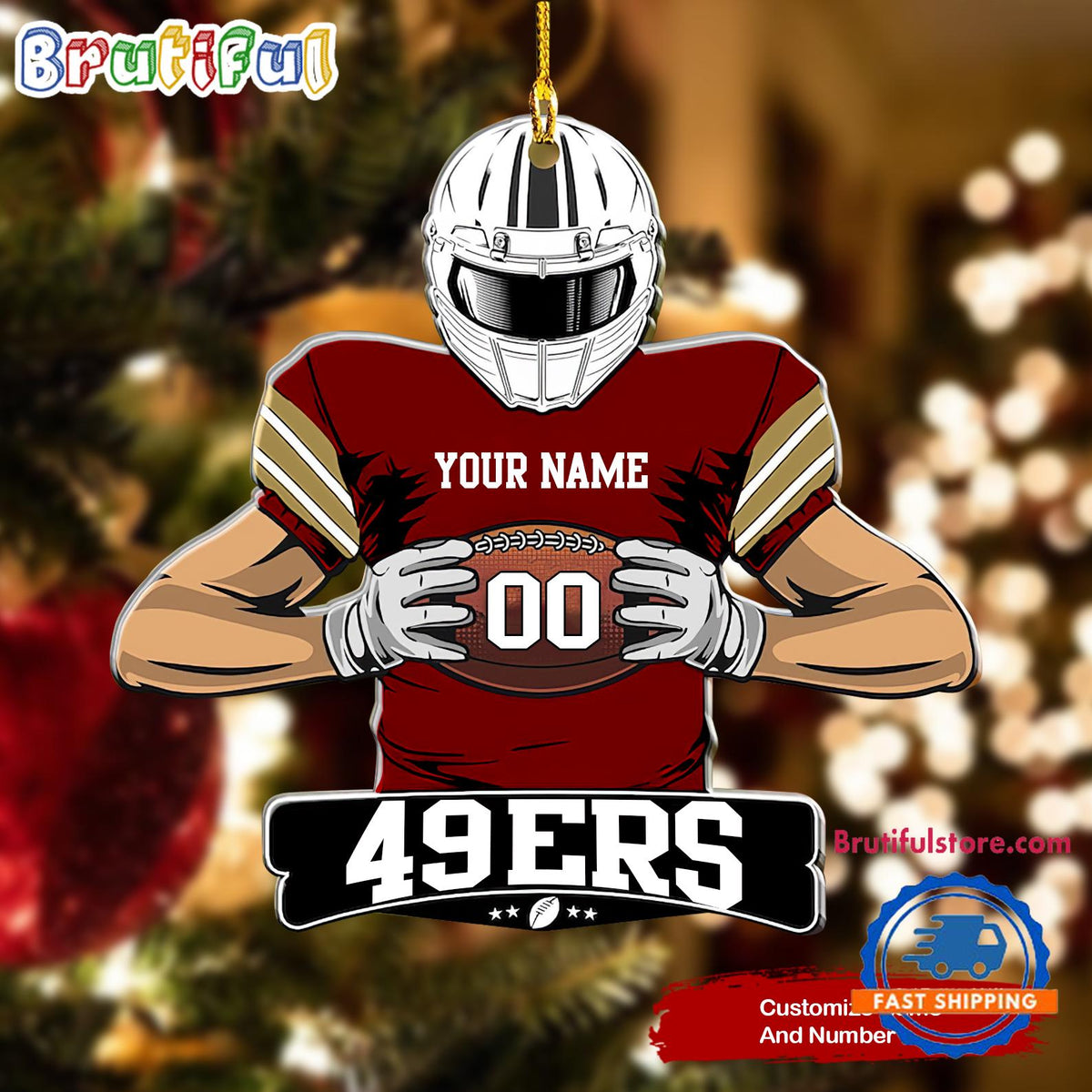NFL San Francisco 49ers Special Football Game Player Christmas Ornament