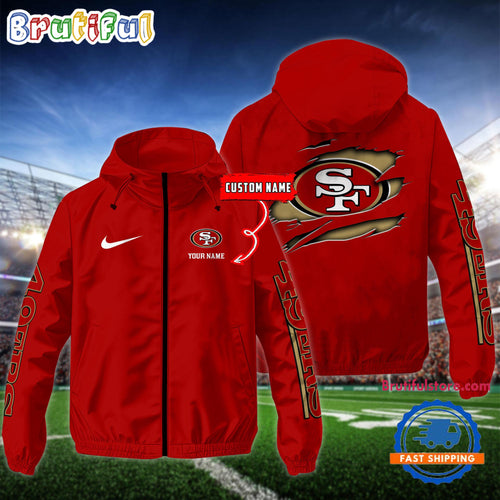 NFL San Francisco 49ers Special Football Logo Team Design Windbreaker Outdoor Jacket