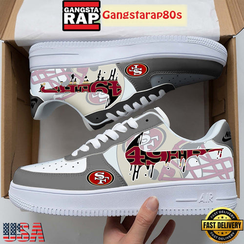 NFL San Francisco 49ers Team Logo Unique Air Force 1 Shoes Running Sneakers
