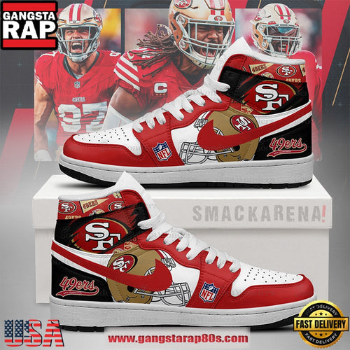 NFL San Francisco 49ers Trending Football Sneakers Nike Air Jordan 1 Shoes