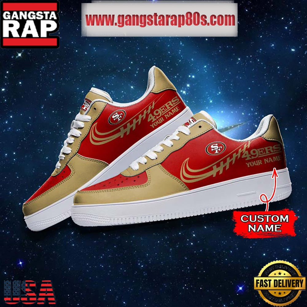 NFL San Francisco 49ers Unique Design Custom Name Air Force 1 Sneaker Shoes