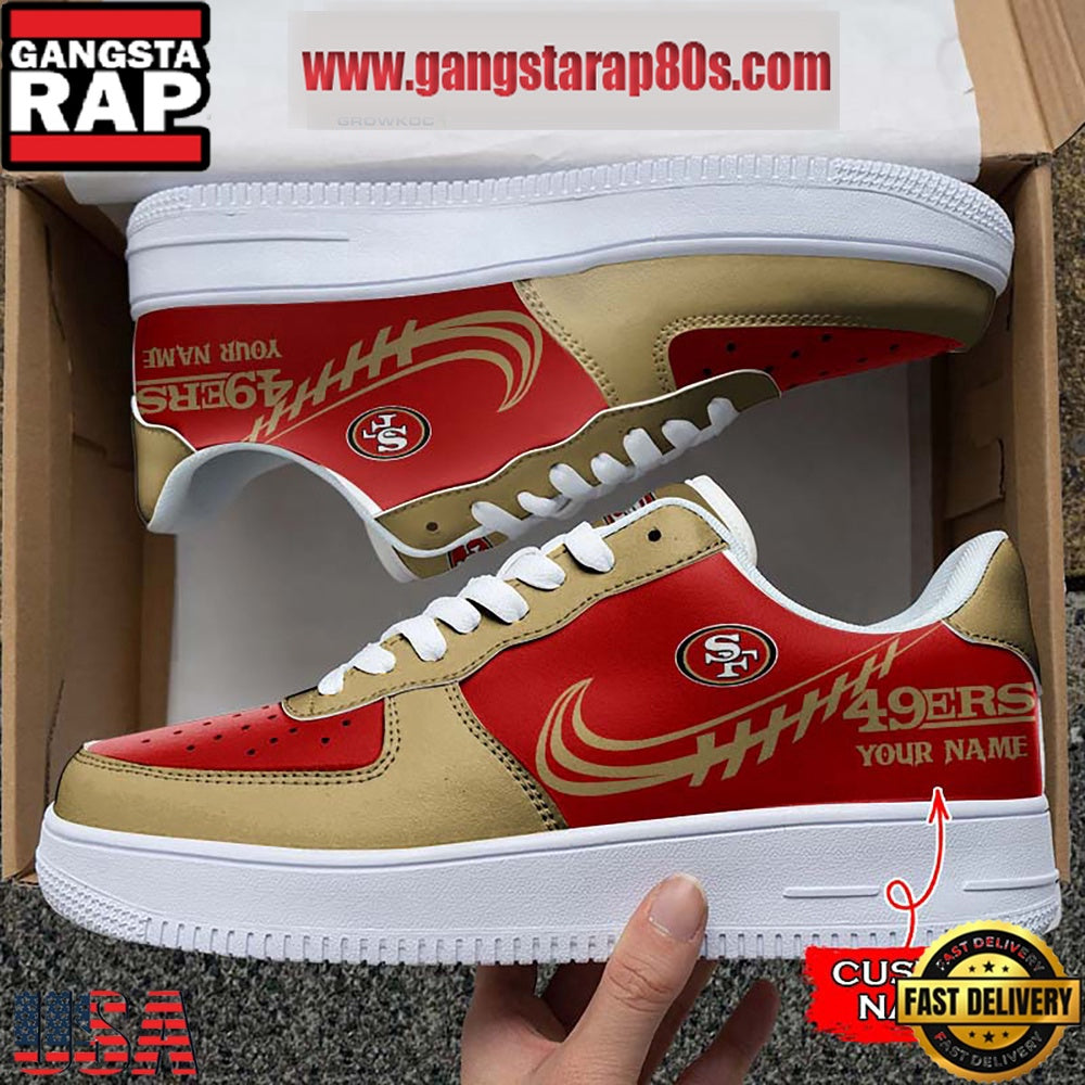 NFL San Francisco 49ers Unique Design Custom Name Air Force 1 Sneaker Shoes