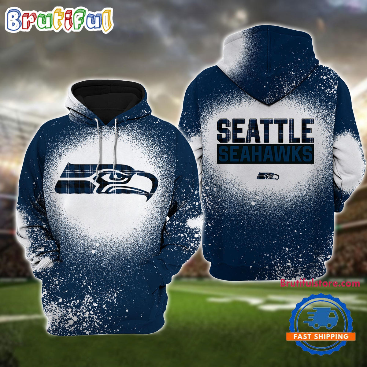 NFL Seattle Seahawks All Over Print Christmas Hoodie, Football Christmas Hoodie