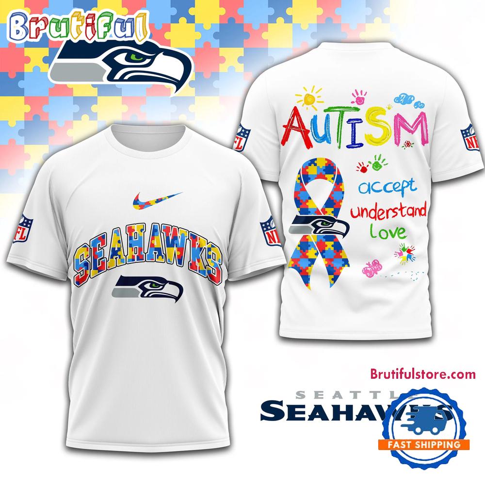 NFL Seattle Seahawks Autism Awareness Accept Understand Love All Over Print Shirt