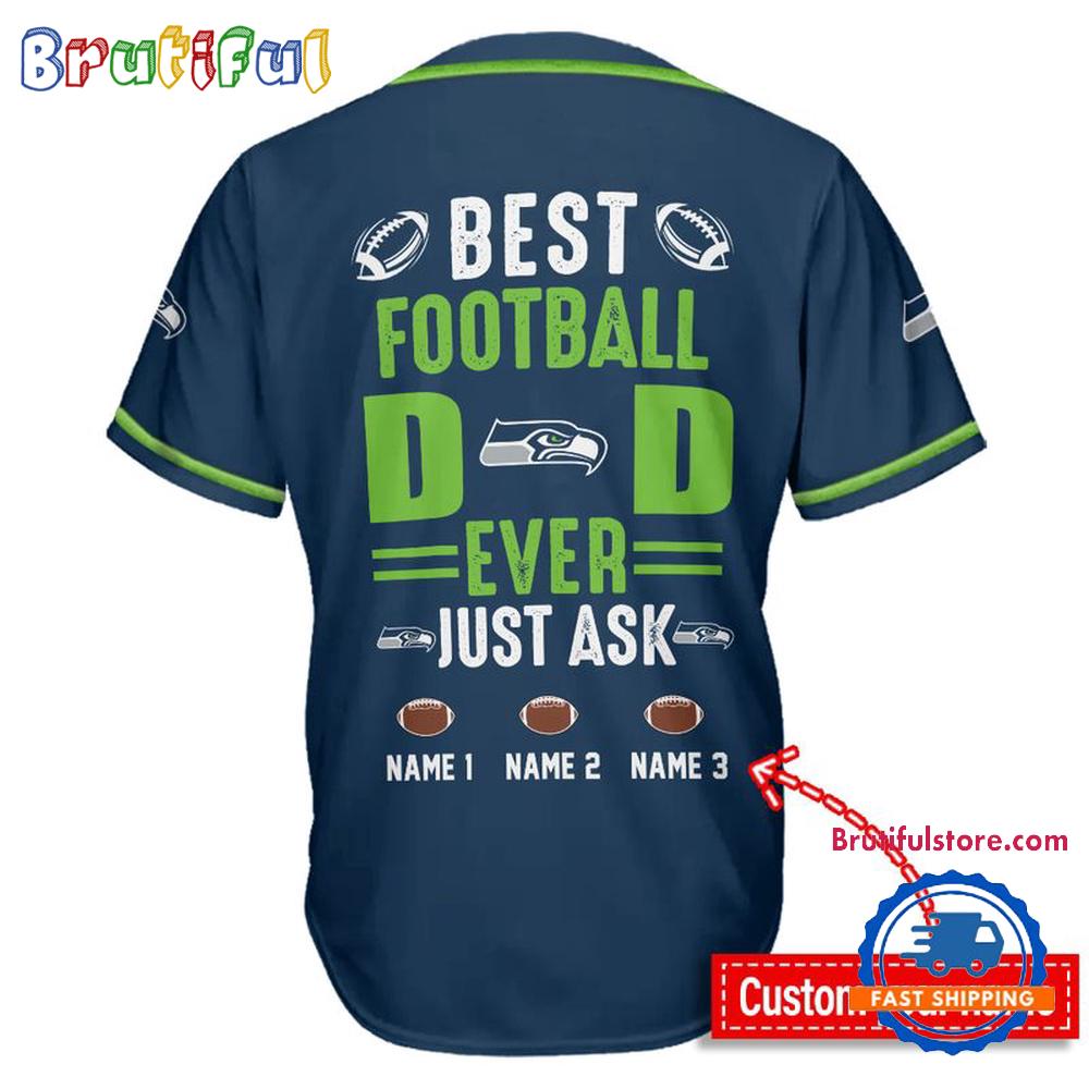 NFL Seattle Seahawks Best Dad Ever Baseball Jersey