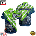 NFL Seattle Seahawks Football American Flag Mascot Custom Name Aloha Hawaiian Shirt