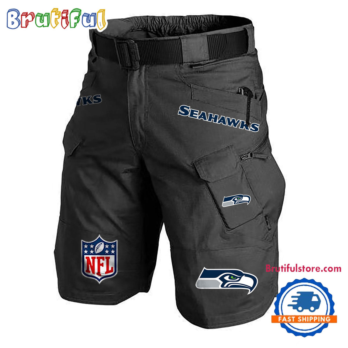 NFL Seattle Seahawks Football Team Military Tactical Shorts