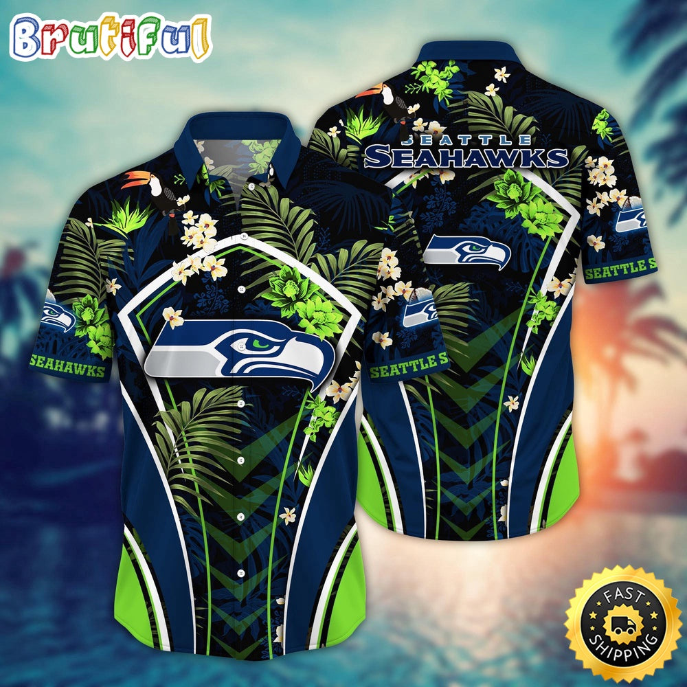 NFL Seattle Seahawks Hawaii Shirt Flower Vibrant Beachy Shirts