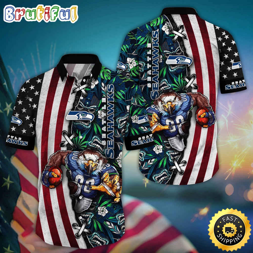 NFL Seattle Seahawks Hawaii Shirt Mascot Aloha Summer Shirt