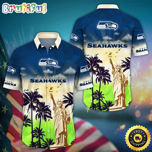 NFL Seattle Seahawks Hawaii Shirt Statue Of Liberty Aloha Shirt