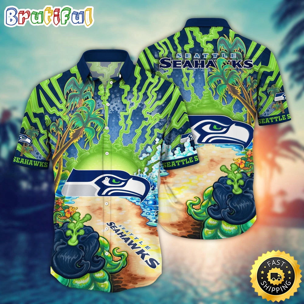 NFL Seattle Seahawks Hawaiian Shirt Flower Hawaii Shirt For Football Fans