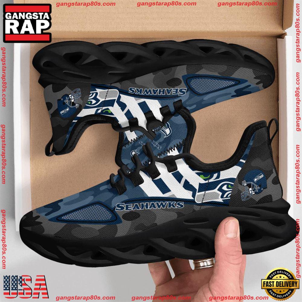 NFL Seattle Seahawks Military Camouflage Max Soul Shoes Running Sneakers Running Sneakers