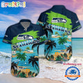 NFL Seattle Seahawks Palm Tree Summer Beach Aloha Hawaiian Shirt