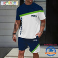 NFL Seattle Seahawks Stripe Pattern Summer T Shirt And Shorts Set