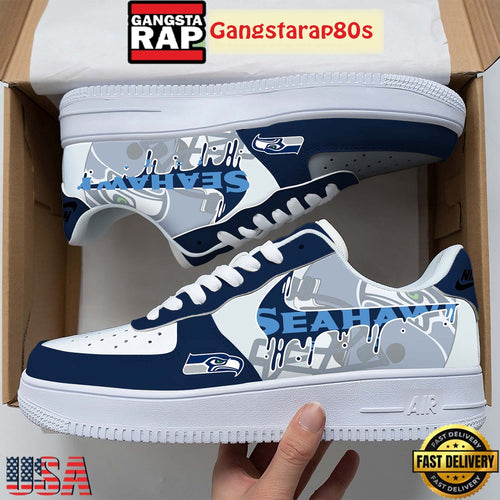 NFL Seattle Seahawks Team Logo Unique Air Force 1 Shoes Running Sneakers