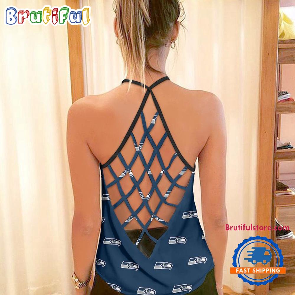 NFL Seattle Seahawks USA Independence Day Women’s Criss Cross Tank Top