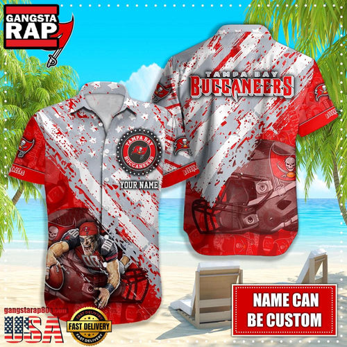 NFL Tampa Bay Buccaneers American Flag custom Hawaiian Shirts For Men Women