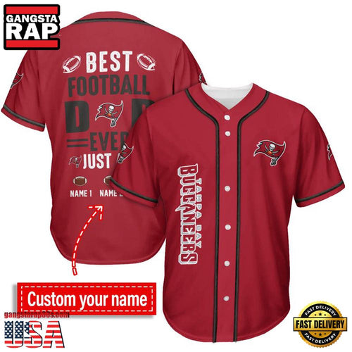 NFL Custom Name Tampa Bay Buccaneers Best Dad Ever New Design Baseball Jersey Shirt
