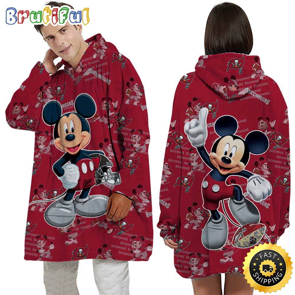 NFL Tampa Bay Buccaneers Blanket Hoodie Mickey Mouse Lover Unisex Hoodie