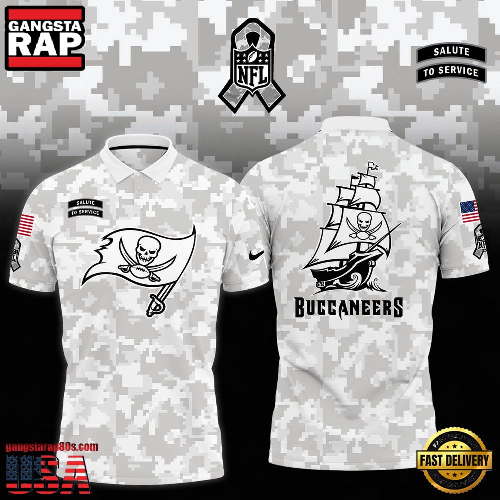 NFL Tampa Bay Buccaneers Camo 2025 Salute to Service Polo Shirt