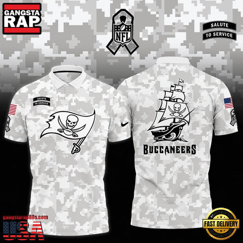 NFL Tampa Bay Buccaneers Camo 2025 Salute to Service Polo Shirt