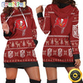 NFL Tampa Bay Buccaneers Hoodie Dress Christmas Print Hoodie Dress For Women