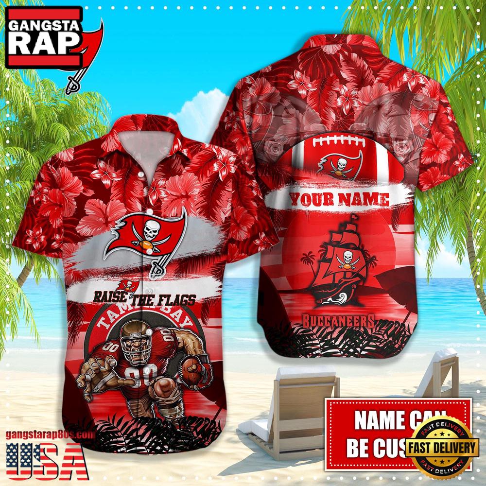NFL Tampa Bay Buccaneers Mascot Football Aloha Hawaiian Shirt