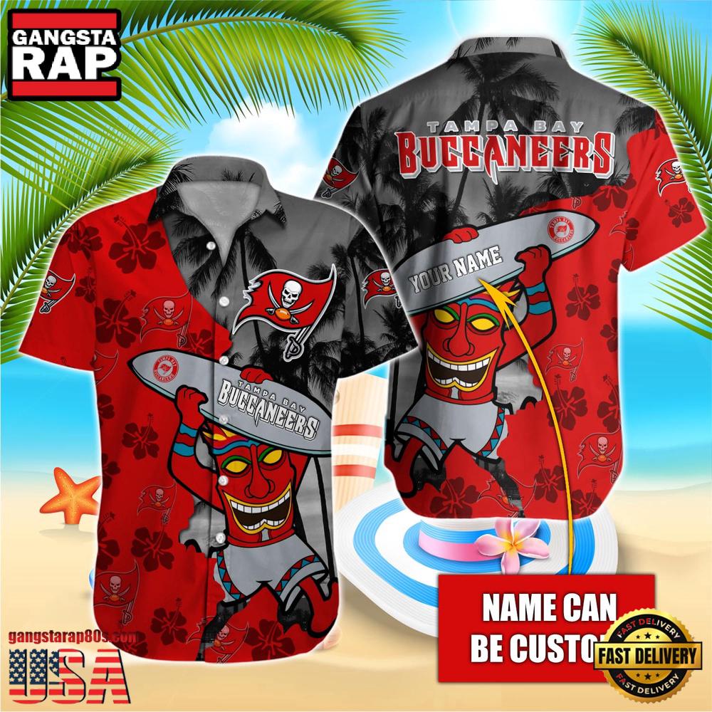 NFL Tampa Bay Buccaneers Retro Custom Name Aloha Hawaiian Shirts