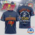NFL Tampa Bay Buccaneers US Marines 250 Years Est.1775 Unisex 3D T Shirt