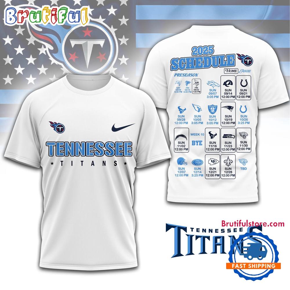 NFL Tennessee Titans 2025 SCHEDULE All Over Print Shirt, 2025 Football Schedule Shirts